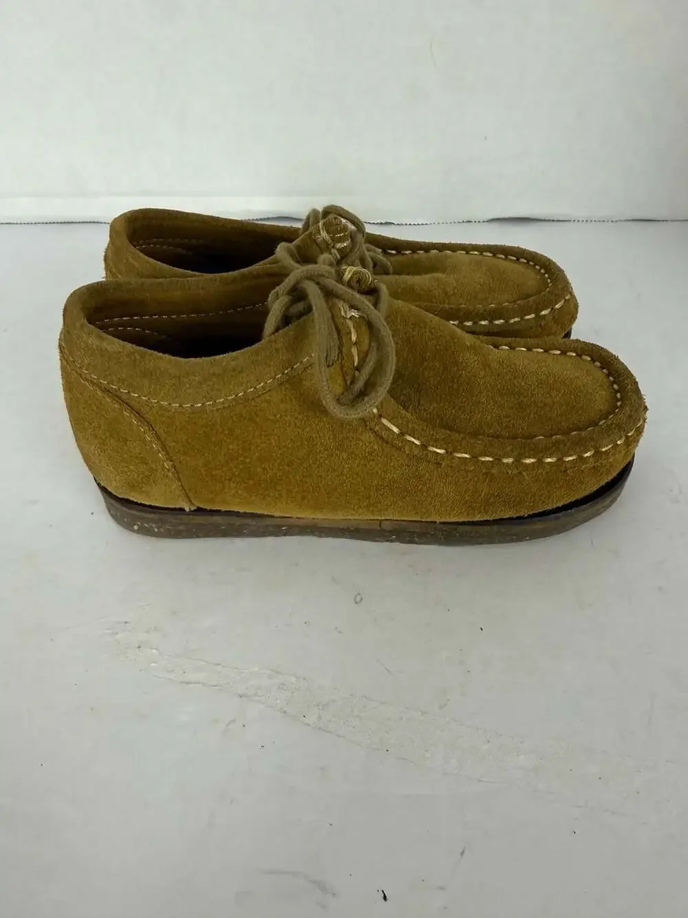 Zara Kids Brown Suede Moccasin Wallabee Style Shoes Size 28
